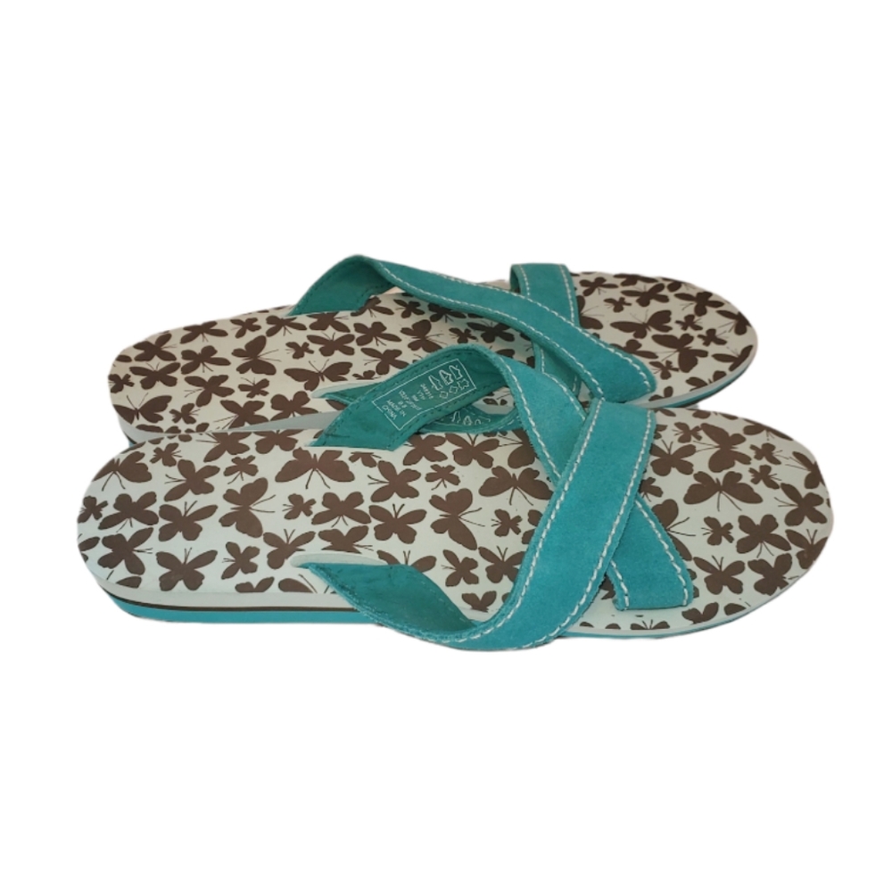 Lands End Brown Butterfly Thong Sandal - Picture 2 of 5